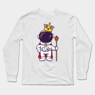 Cute Astronaut King With Crown Long Sleeve T-Shirt